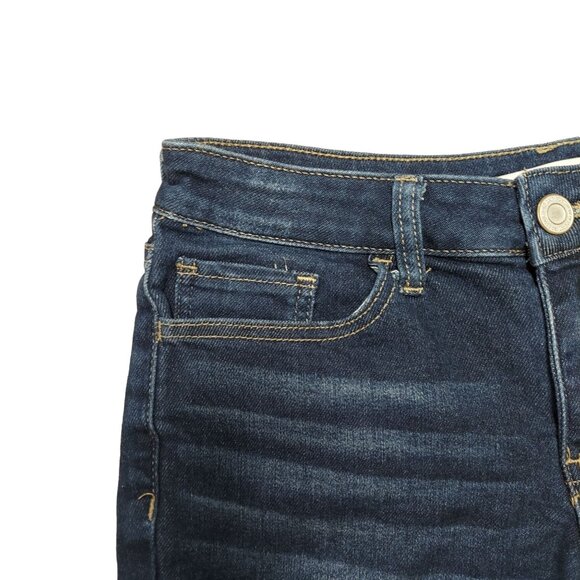 So Jean Shorts Juniors 9 W29 Dark Wash Blue Denim Rolled Cuff Cotton Blend - Picture 5 of 8